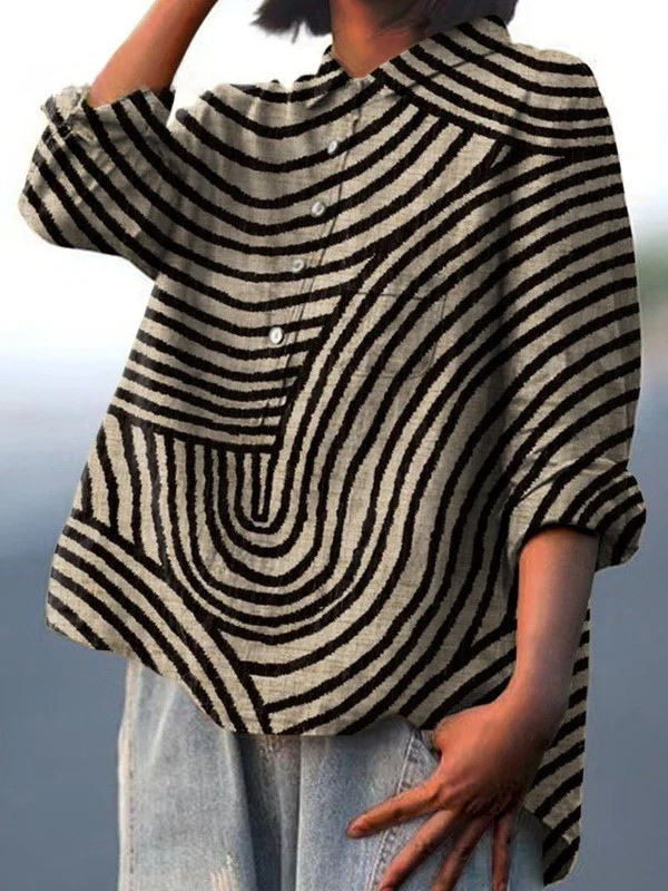 Telma | Blusa informal con estampado de líneas circulares