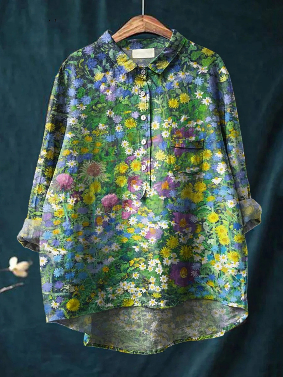 Teófila | Blusa informal de mujer con estampado floral vintage