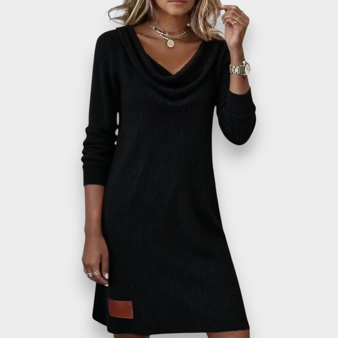 Teresa | Vestido recto de manga larga