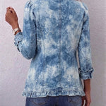 Tomasa | Chaqueta bohemia con volantes y estampado botánico degradado