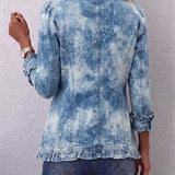Tomasa | Chaqueta bohemia con volantes y estampado botánico degradado