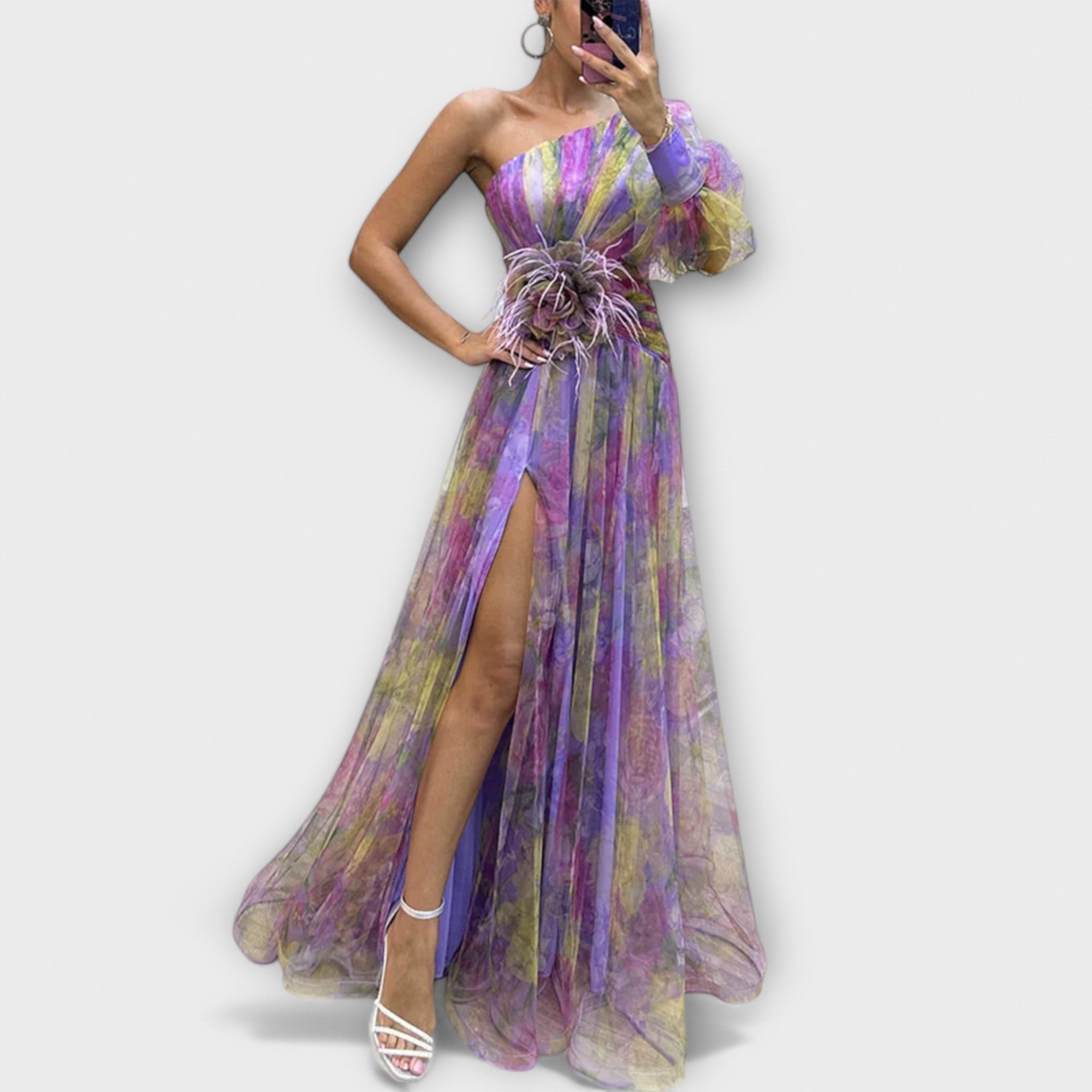Tomasa | Vestido de fiesta elegante con tirante asimétrico y corte ajustado
