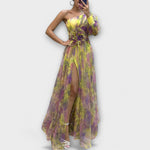 Tomasa | Vestido de fiesta elegante con tirante asimétrico y corte ajustado