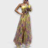 Tomasa | Vestido de fiesta elegante con tirante asimétrico y corte ajustado