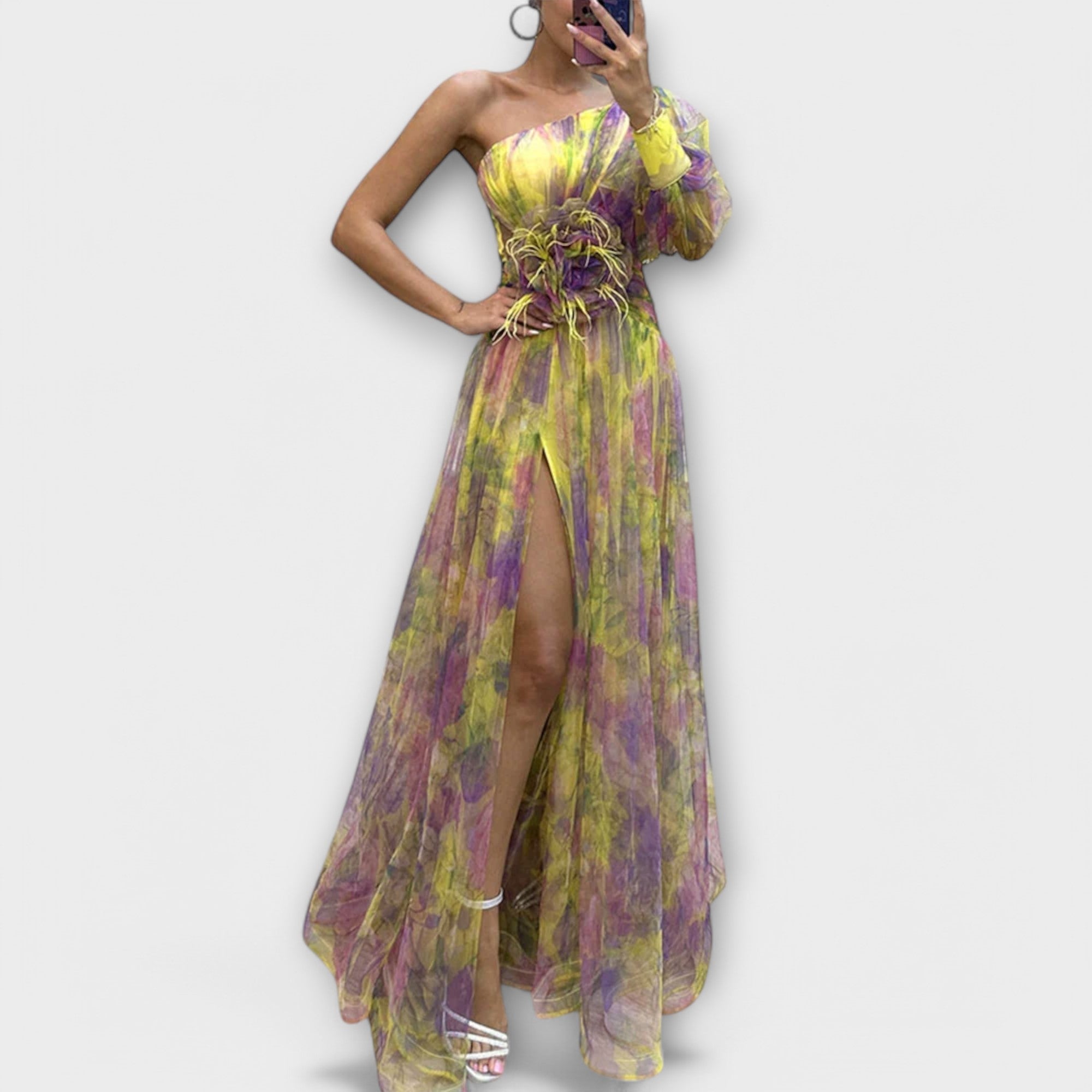 Tomasa | Vestido de fiesta elegante con tirante asimétrico y corte ajustado