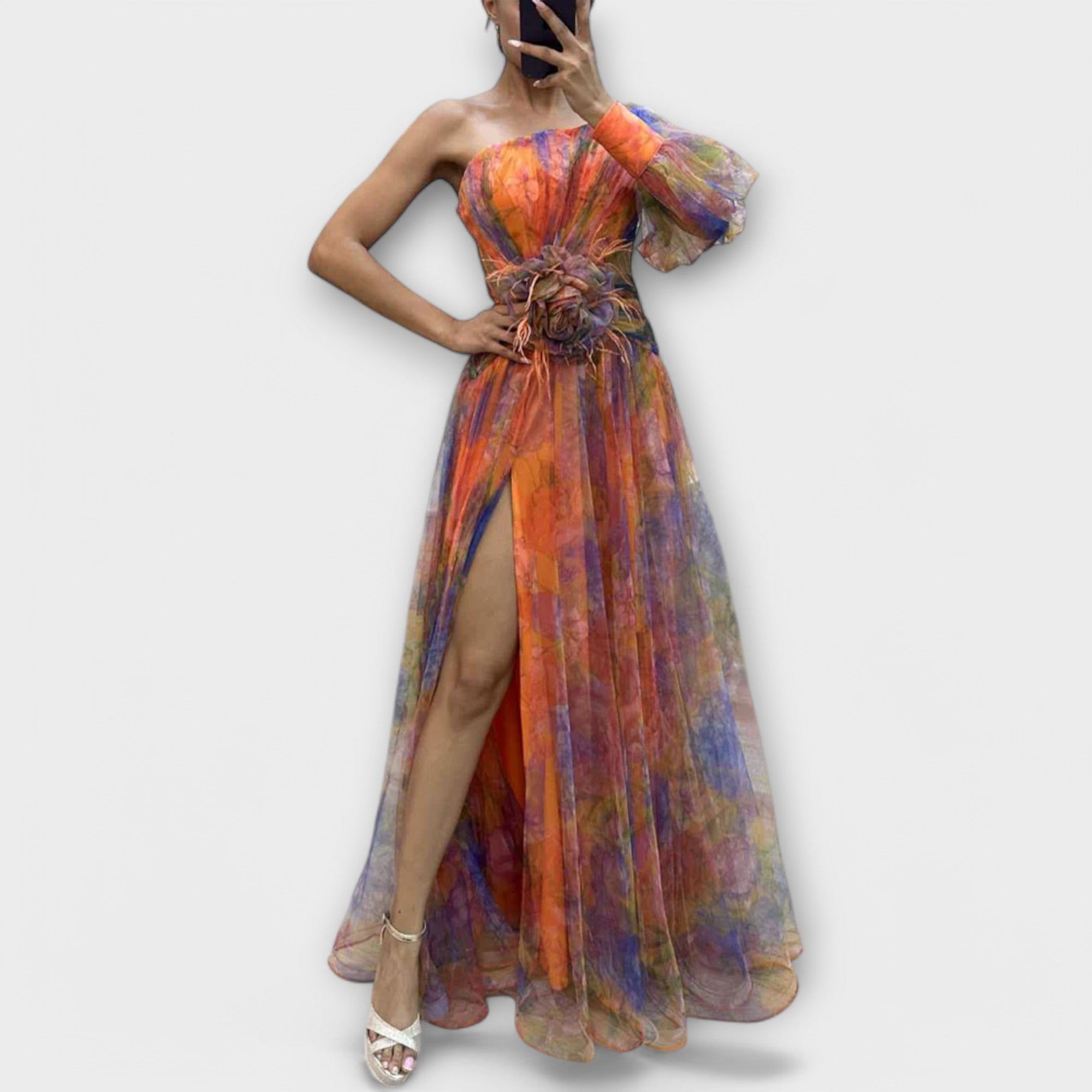 Tomasa | Vestido de fiesta elegante con tirante asimétrico y corte ajustado