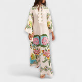 Trinidad | Vestido largo elegante con estampado floral y corte fluido