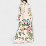 Trinidad | Vestido largo elegante con estampado floral y corte fluido