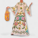 Trinidad | Vestido largo elegante con estampado floral y corte fluido