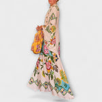 Trinidad | Vestido largo elegante con estampado floral y corte fluido