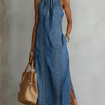 Úrsula | Vestido de denim con encaje retro