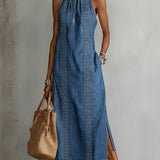 Úrsula | Vestido de denim con encaje retro