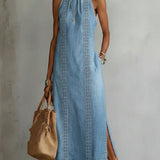 Úrsula | Vestido de denim con encaje retro