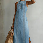 Úrsula | Vestido de denim con encaje retro