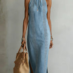 Úrsula | Vestido de denim con encaje retro