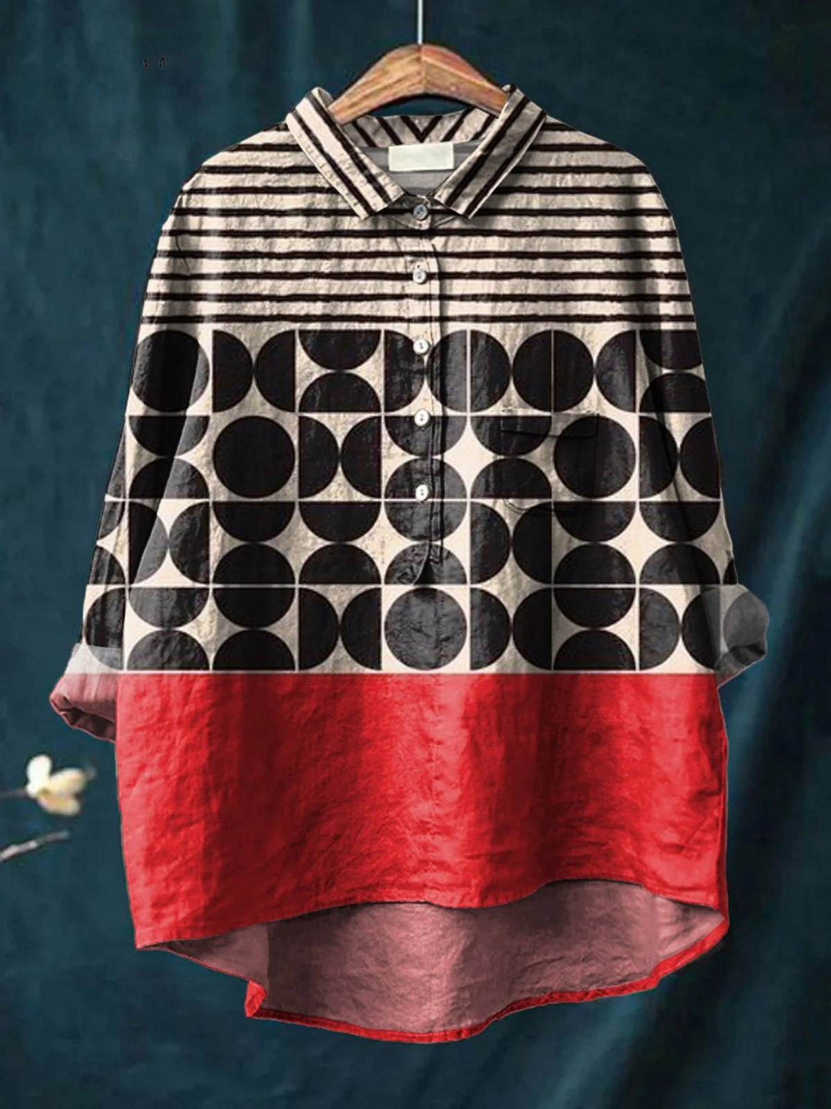 Vega | Blusa informal de mujer con estampado geométrico