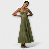 Verónica | Vestido midi de tul con cuerpo bustier