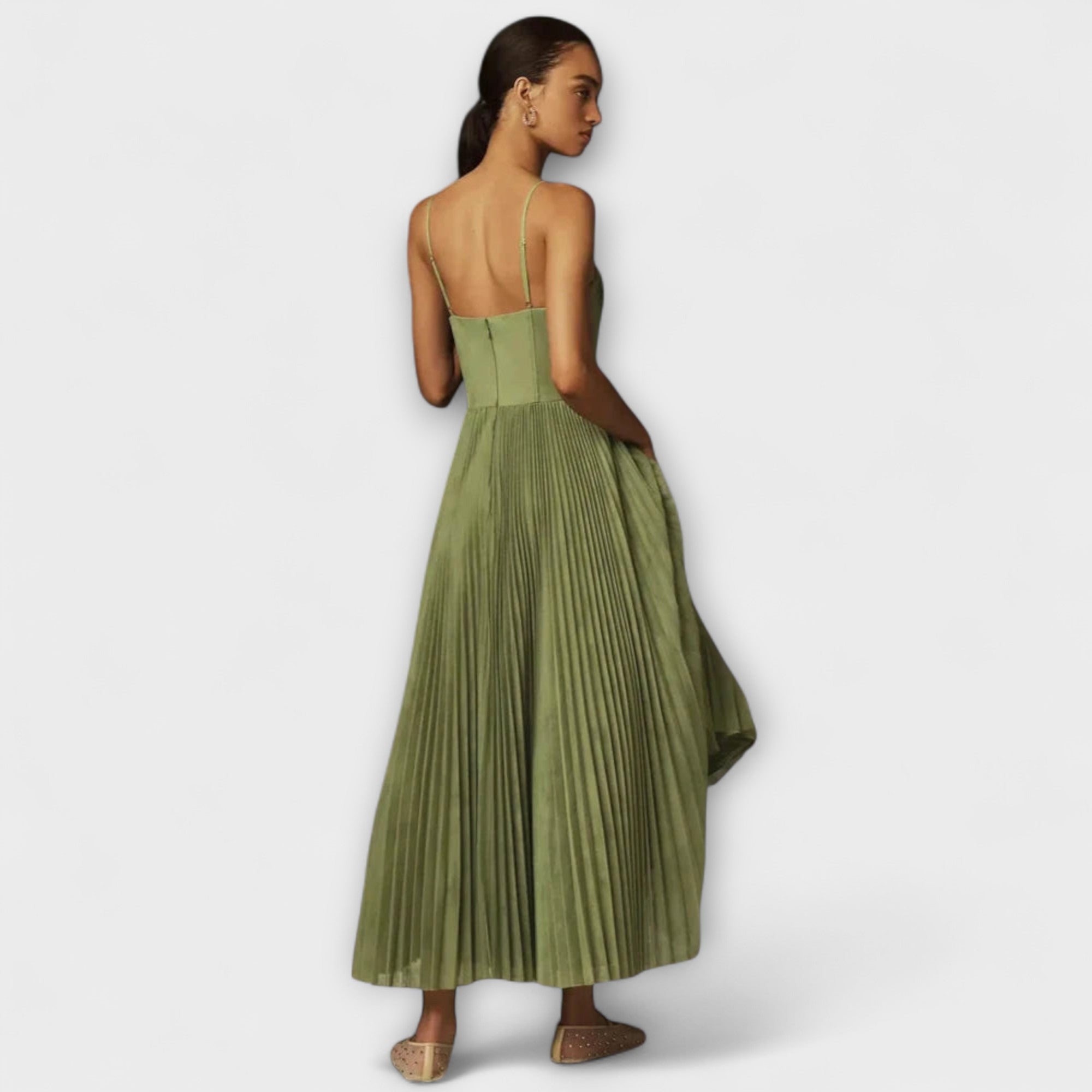 Verónica | Vestido midi de tul con cuerpo bustier