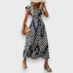 Vicenta | Vestido con estampado integral y cintura fruncida