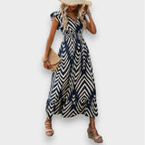 Vicenta | Vestido con estampado integral y cintura fruncida