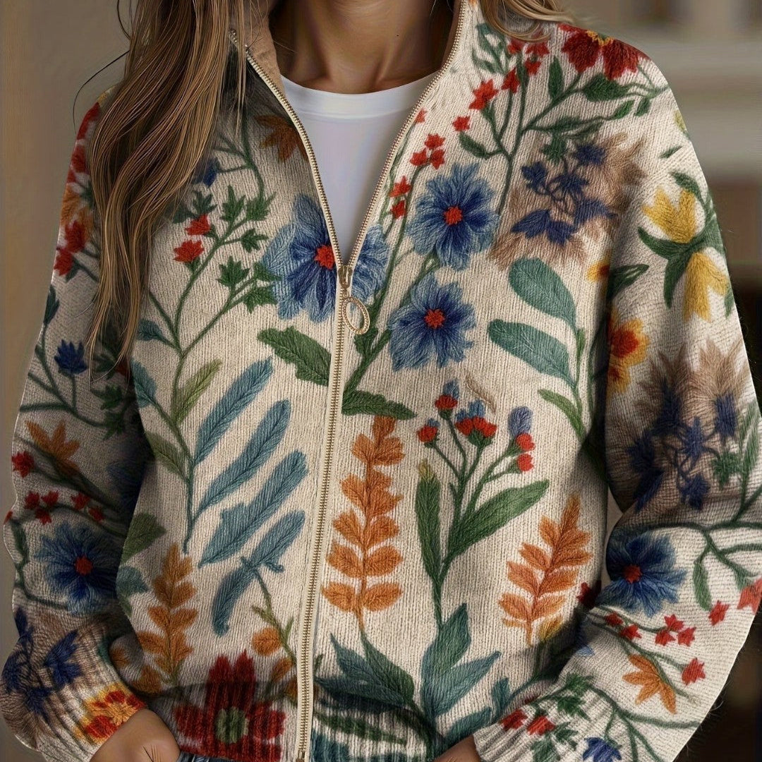 Xiana | Cárdigan con estampado floral botánico