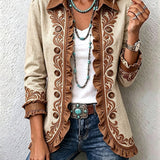Yanira | Chaqueta bordada bohemia vintage con volantes