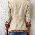 Yanira | Chaqueta bordada bohemia vintage con volantes
