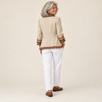 Yanira | Chaqueta bordada bohemia vintage con volantes, vista de espaldas