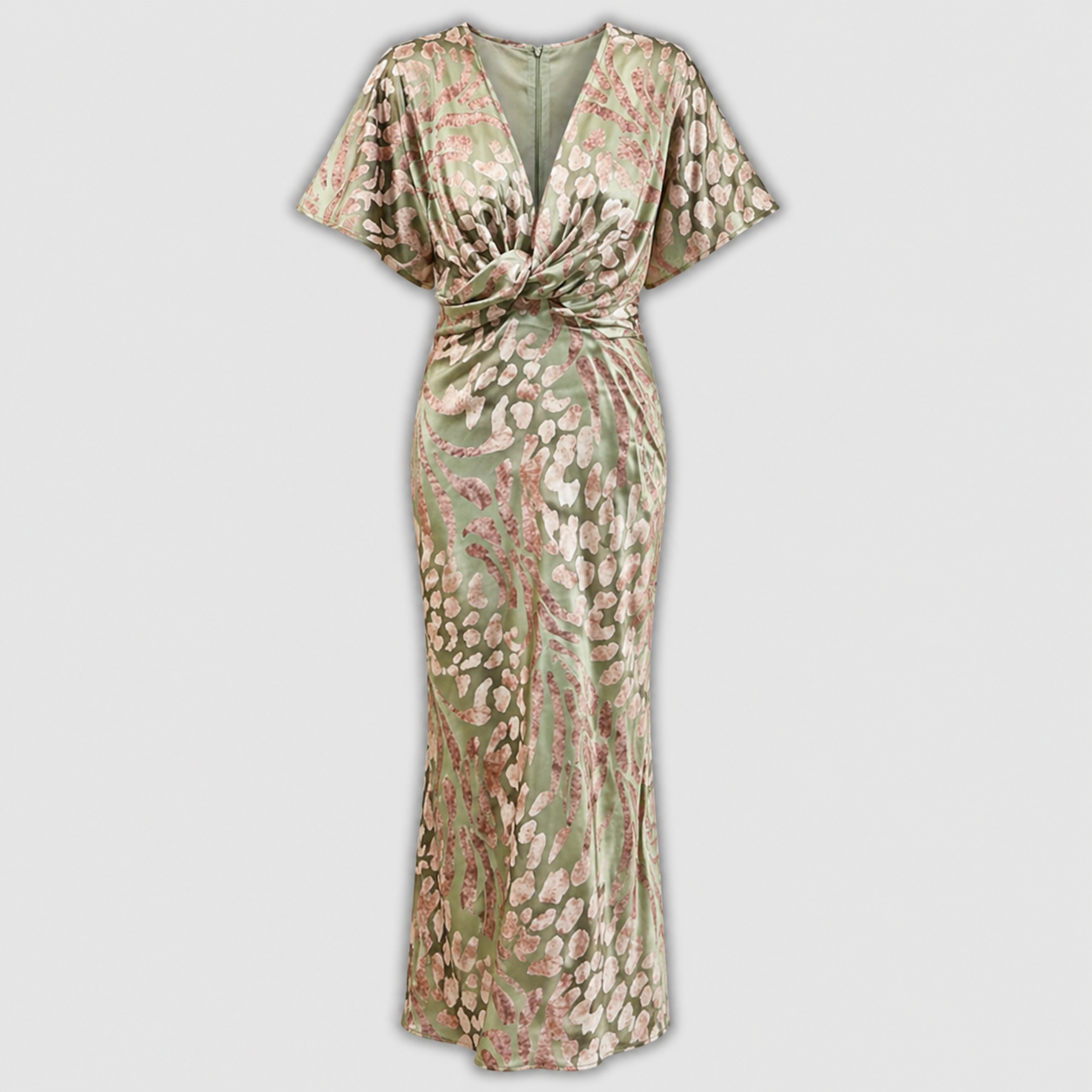 Zaida Reyes | Vestido midi cobrizo