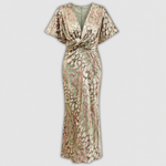 Zaida Reyes | Vestido midi cobrizo