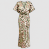 Zaida Reyes | Vestido midi cobrizo